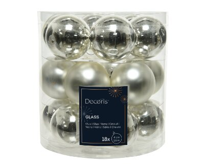 Decoris kerstballen glas zilver - D 4 cm