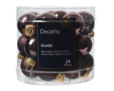 Decoris kerstballen glas zwarte truffel - D 2,5 cm