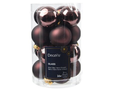 Decoris kerstballen glas zwarte truffel - D 3,5 cm