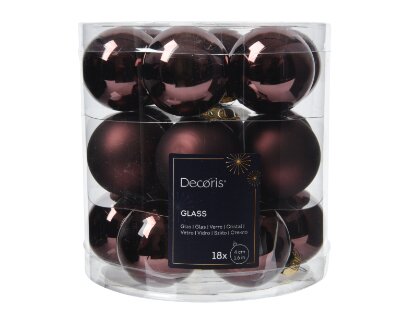 Decoris kerstballen glas zwarte truffel - D 4 cm