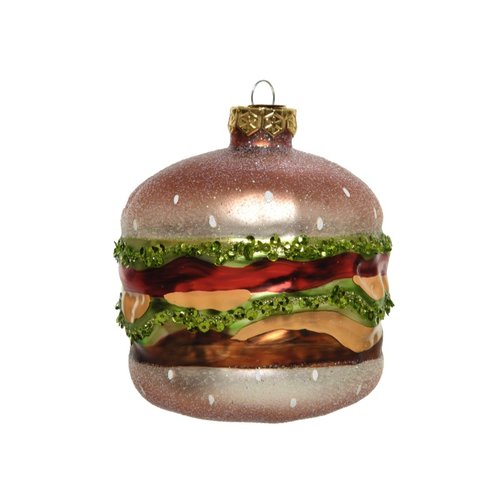 Decoris Hamburger glas glitter