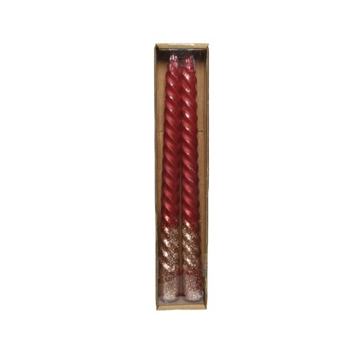 Decoris Kaars wax swirl metalic finish glitters - Kerstrood