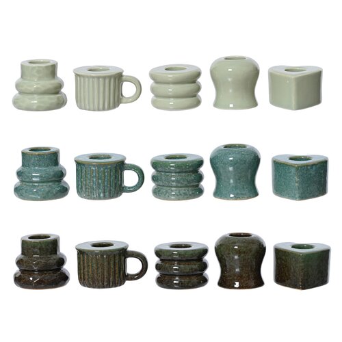 Decoris Kandelaar porselein  assortie - L 5 x B 5 x H 5 cm
