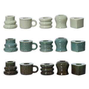 Decoris Kandelaar porselein  assortie - L 5 x B 5 x H 5 cm