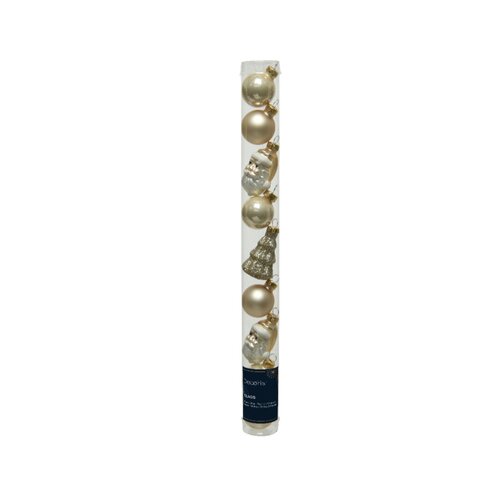 Decoris kerstbal figuren glas parel 9 stuks - D 2,7 cm