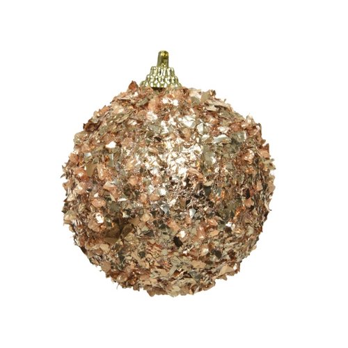 Decoris Kerstbal foam all-over glitter - toffee