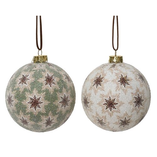 Decoris kerstbal foam assortie - L 8 x B 8 x H 9,3 cm