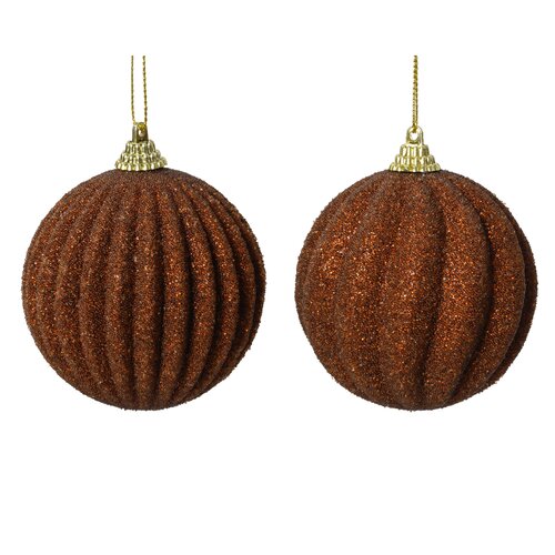 Decoris kerstbal foam espresso - D 8 cm