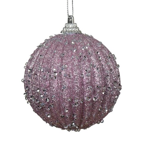 Decoris kerstbal foam fris lila - D 8 cm