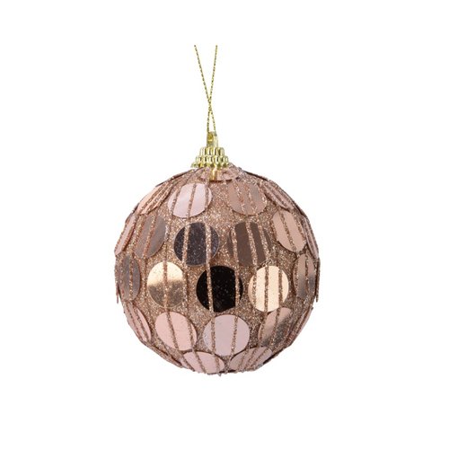 Decoris Kerstbal foam glitter round sequins - toffee