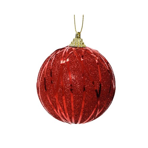 Decoris kerstbal foam kerstrood - D 8 cm