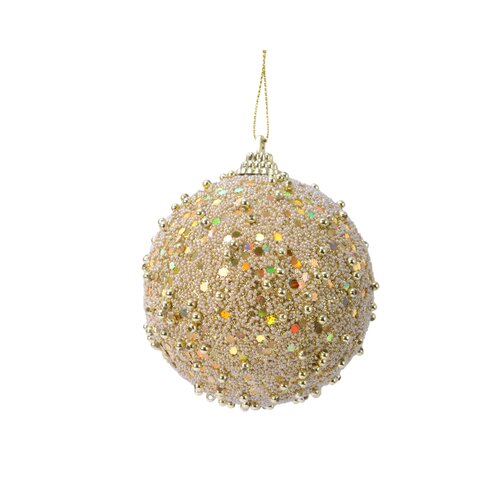 Decoris kerstbal foam licht goud - D 8 cm