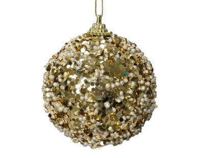 Decoris kerstbal foam licht goud - D 8 cm