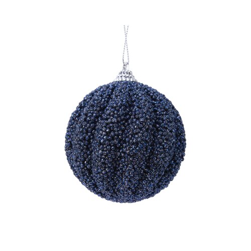 Decoris kerstbal foam nachtblauw - D 8 cm