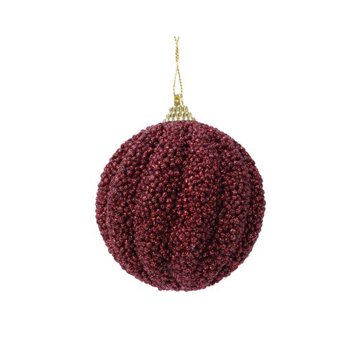 Decoris kerstbal foam ossenbloed - D 8 cm