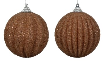 Decoris kerstbal foam pecannoot bruin - D 8 cm