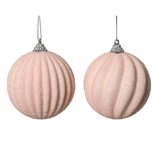 Decoris kerstbal foam blushy roze - D 8 cm