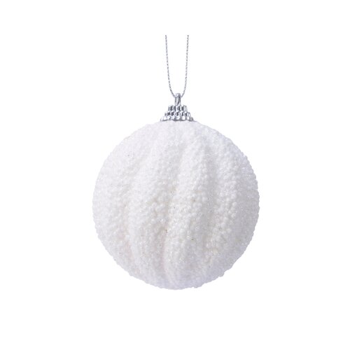 Decoris kerstbal foam winterwit - D 8 cm