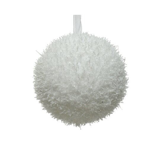 Decoris kerstbal foam wit - D 8 cm