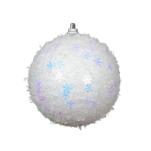 Decoris kerstbal foam wit - L 10 x H 10 cm