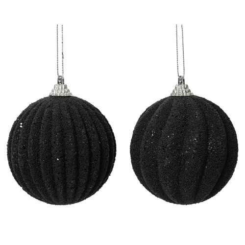 Decoris kerstbal foam zwart - D 8 cm