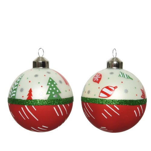 Decoris kerstbal glas 2ass
