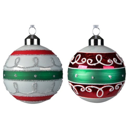Decoris kerstbal glas 2kl.ass