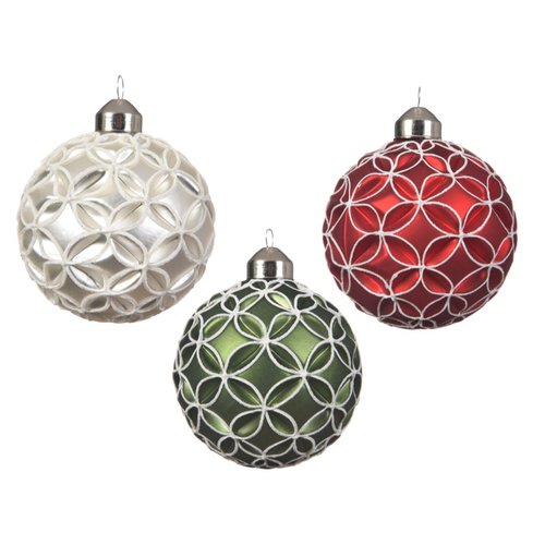 Decoris kerstbal glas 3kl.ass