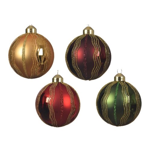 Decoris kerstbal glas 4kl.ass