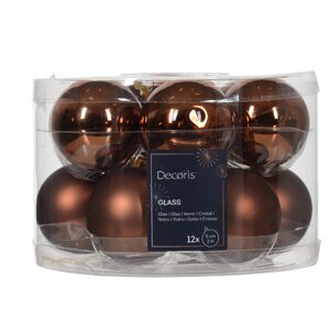 Kerstballen glas espresso - D 5,0 cm