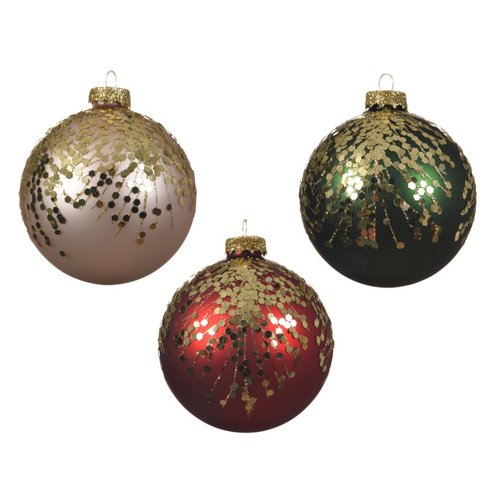 Decoris kerstbal glas matt 3kl.ass