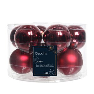 Kerstballen glas ossenbloed - D 5,0 cm