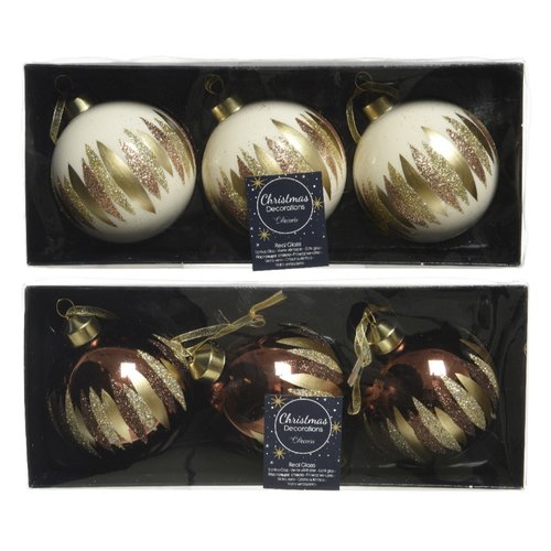 Decoris kerstballen glas zilver inside w shiny color glitter,lacquer 2kl.ass