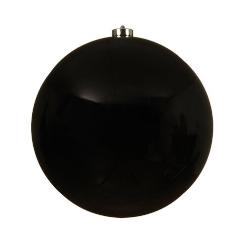 Decoris kerstbal kunststof zwart D 20 cm