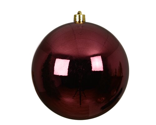 Decoris Kerstbal kunststof - D14cm Donkerroze