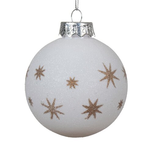 Decoris kerstbal kunststof  wit - D 8 cm