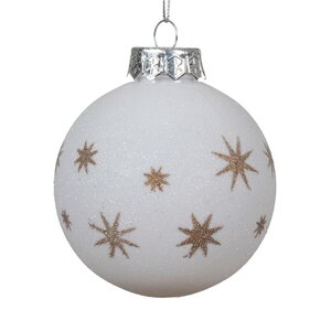 Decoris kerstbal kunststof wit - D 8 cm