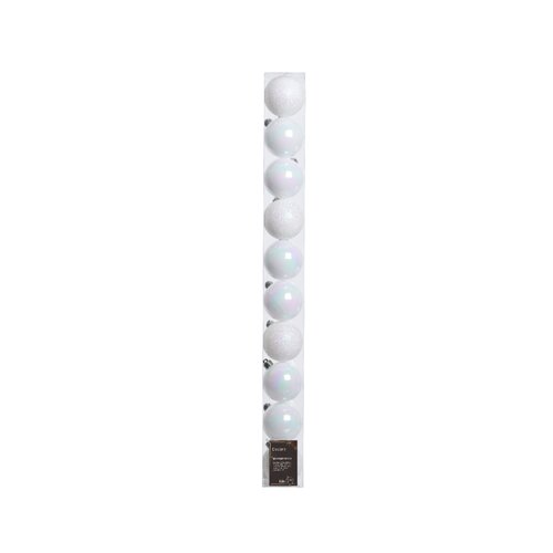 Decoris kerstbal kunststof iris D 6 cm 10 stuks