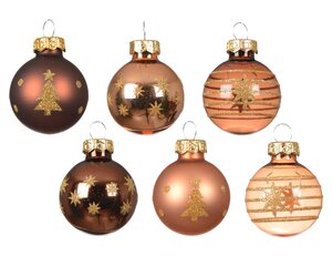 Decoris Kerstballen glas - D3cm Meerkleurig 9 stuks - afbeelding 2