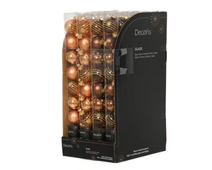 Decoris Kerstballen glas - D3cm Meerkleurig 9 stuks - afbeelding 3