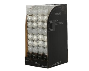 Decoris Kerstballen glas - D3cm Winterwit 9 stuks - afbeelding 3