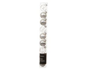 Decoris Kerstballen glas - D3cm Zilver 9 stuks - afbeelding 1