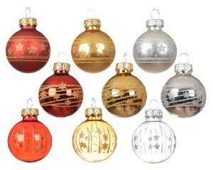 Decoris Kerstballen glas - D3cm Zilver 9 stuks - afbeelding 2