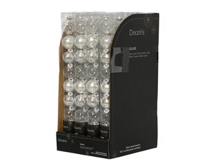 Decoris Kerstballen glas - D3cm Zilver 9 stuks - afbeelding 3