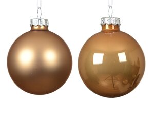 Decoris Kerstballen glas - D5cm Karamelbruin 12 stuks - afbeelding 2