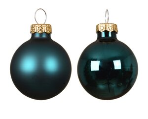 Decoris Kerstballen glas - D5cm Smaragdgroen 12 stuks - afbeelding 2