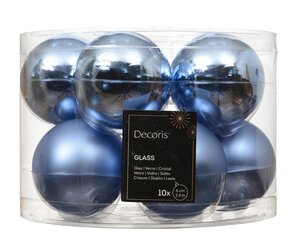Decoris Kerstballen glas - D6cm Ochtendblauw 10 stuks - afbeelding 1