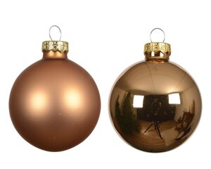 Decoris Kerstballen glas - D7cm Brandy 8 stuks - afbeelding 2