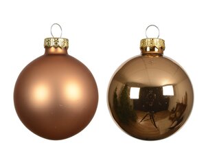 Decoris Kerstballen glas - D8cm Brandy 6 stuks - afbeelding 2