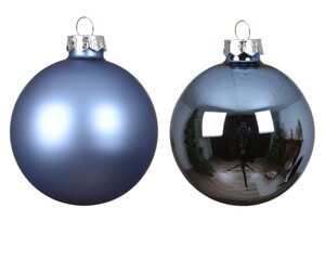 Decoris Kerstballen glas - D8cm Ochtendblauw 6 stuks - afbeelding 2
